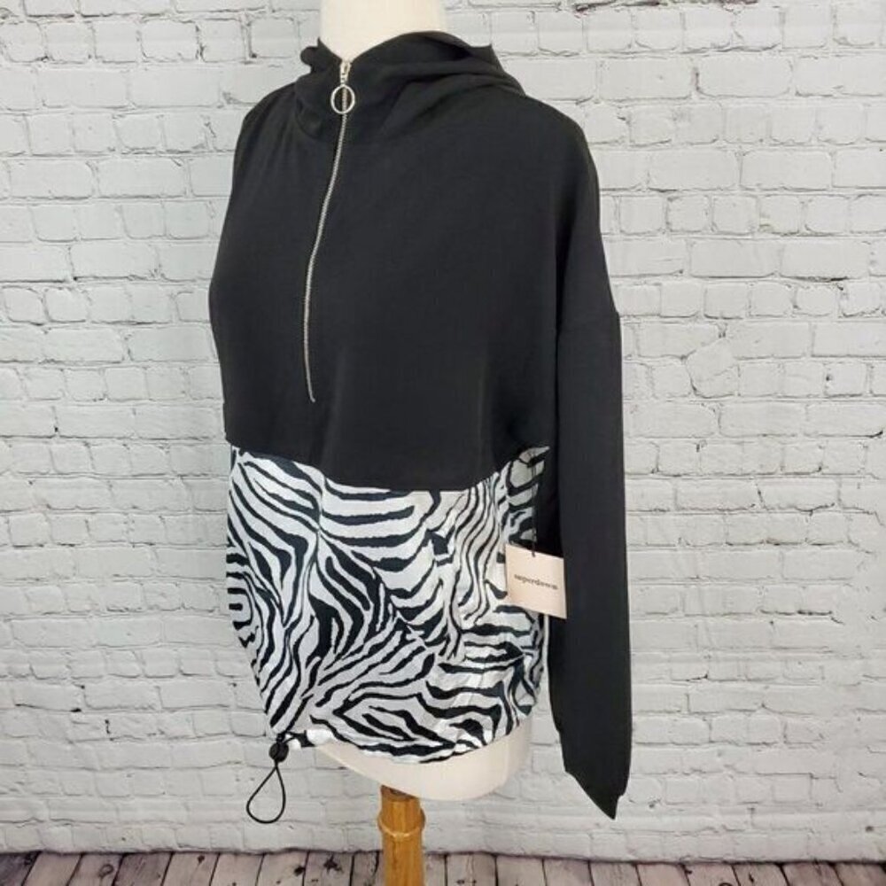 NWT SUPERDOWN 𝅺SUPERDOWN Tilly Zip up Jacket Black Zebra print S - Picture 5 of 10